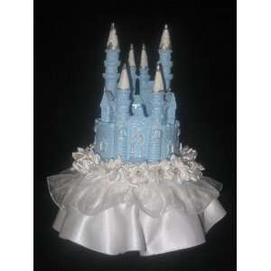  All Blue Castle Cake Topper with White Flowers: Kitchen 