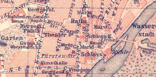 GERMANY: Dessau. Old Vintage City Map Plan.1910  