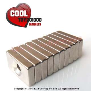 10 Neodymium 20x10x4mm Block Countersunk Ring Magnets  