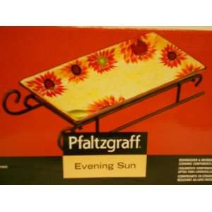 Pfaltzgraff Evening Sun Sled Tray & Wrought Iron Stand:  