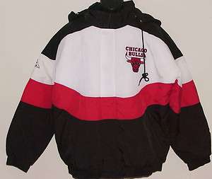 Chicago BULLS Vintage 90s Apex One CURVE Back Patch Hooded Jacket 