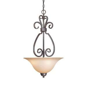   Light 29 Forged Metal Pendant with Painted Glass Shade 22023 FM Home