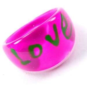   Love Ring, Acrylic Lucite Band, Size 7.5 LLC Price Groove Jewelry