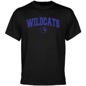 Northwestern Wildcats Black Mascot Arch T shirt  Sports 