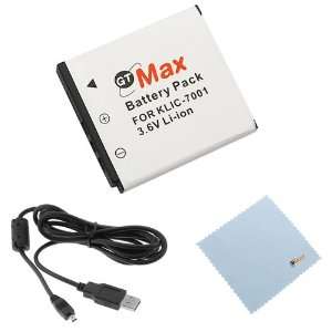  GTMax KLIC 7001 Battery + U 8 Data Cable + Microfiber 