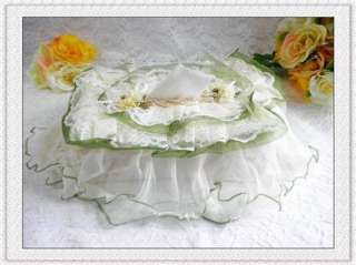 Shabby Chic Rose Vintage Romantic Elegant Lace Tissue Box Cover Holder 