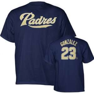  Mens San Diego Padres #23 Adrian Gonzalez Name and Number 