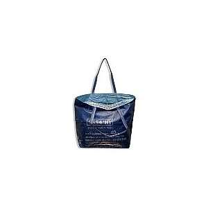   Tote, Dark Blue w/ Lt Blue, (Recycled Rice/feed Bags) 