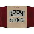 Atomic Digital Wall Clock Remote Temperature Alarm Date Moon Indoor 