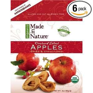 Made In Nature Organic Orchard Select Apples, Dried And Unsulfured, 3 