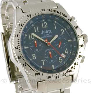 Gents JEEP CHRONOGRAPH WATCH Tachymeter Blue JPK80B New  