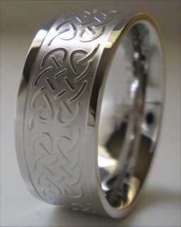 Stainless Steel Ring Celtic Knot Wedding Band Size 9  