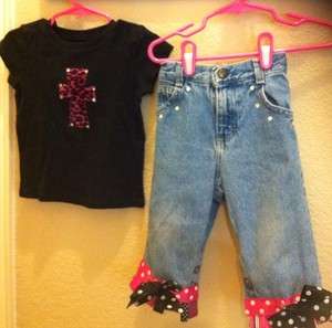 Custom Girls Boutique Outfit Sz: 18 24 Months  