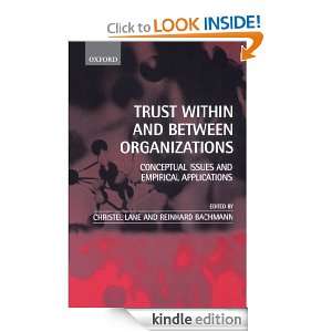 Trust within and between Organizations Conceptual Issues and 