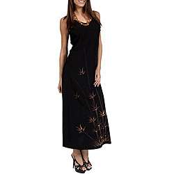 Hawaiian style Batik print Long Black Dress (Indonesia)  Overstock 
