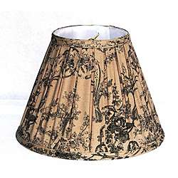 Taupe/ Black Toile Pattern Pleated Empire Shade  