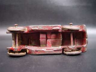 Unmarked Antique Cast Iron Red Coupe Toy Car 5 1/4  