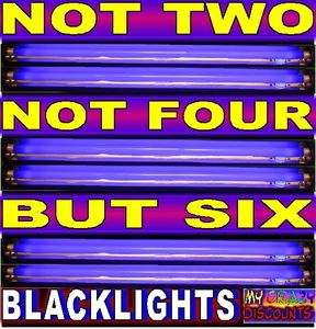 LOT 6 BLACKLIGHTS 48 HALF DOZEN glow UV party dj stage  