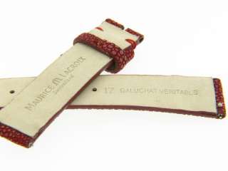   Lacroix 17mm Red Genuine Stingray Leather Watch Band Strap  