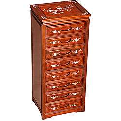 Mother of Pearl Inlay Eight drawer Jewelry Armoire  Overstock