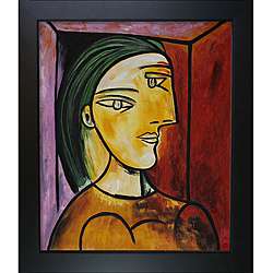 Picasso Paintings Marie Therese w/ New Age Black Finish Wood Frame 