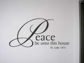 PEACE BE ONTO THIS HOUSE Vinyl Wall Quotes Decal Bible Verse Sign Luke 