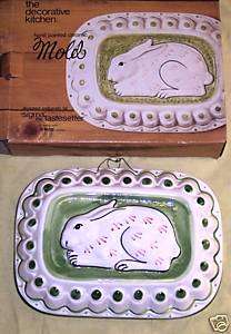 TOWLE HAND PAINTED CERAMIC BUNNY MOLD MIB LARGE  