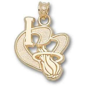  Miami Heat 14K Gold I Heart Logo 3/4 Pendant Sports 