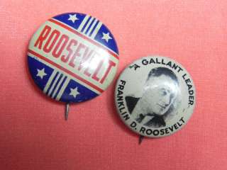   US ROOSEVELT WALLACE POLITICAL PRESIDENTIAL CAMPAIGN PIN BADGE BUTTON