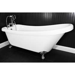   57 inch Single slipper Clawfoot Tub and Faucet Pack  