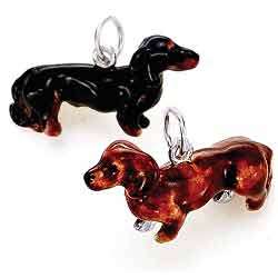Best in Show Sterling Silver/ Enamel Dachshund Charm  Overstock