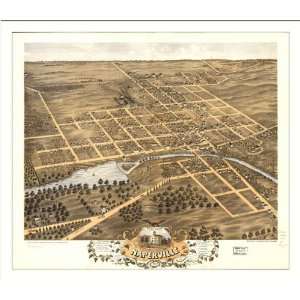  Historic Naperville, Illinois, c. 1869 (L) Panoramic Map 