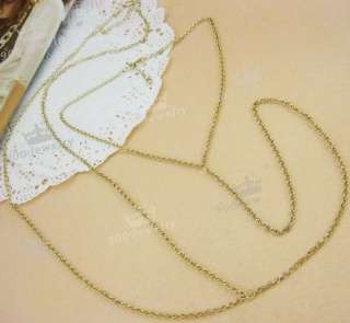 Thin Necklace to Waist Belly Belt Slave Twisted Chain Cross Body Link 