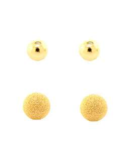 14k Yellow Gold Ball Earrings Set  