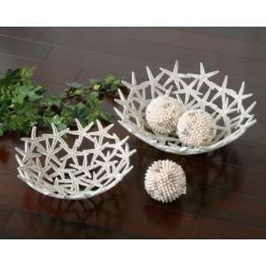   Starfish Decorative Items in Antique White Bowls: Home Improvement