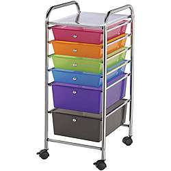 Multi color 6 drawer Storage Cart  Overstock