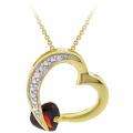   Rocks 18k Gold over Sterling Silver Garnet and Diamond Accent Necklace