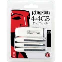 Kingston DataTraveler G3 DTIG3/4GB 4P 4 GB Flash Drive   White, Gray 