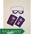 Power Capes Purple with Pink Star Superhero Mask and Blaster Cuffs Set 