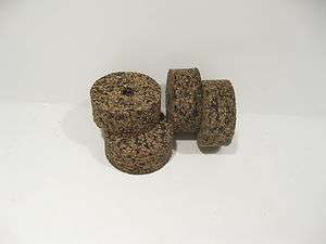 CORK RINGS 4 SPECKLED BROWN/BLACK MIXED SPOTTED RINGS 1.25 X 1/2 X 1/4 