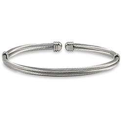 Stainless Steel Cable Cuff Bracelet  Overstock