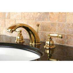French Handle Polished Brass Widespread Bathroom Faucet  Overstock 
