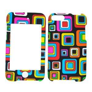  Colorful Square on Black Rubberized Hard Snap on 