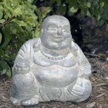 Volcanic Ash Happy Buddha Statue Stone Washed (Indonesia)   