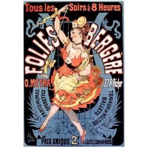   Vintage Memorabilia Poster   Folies Bergere 8x10inch