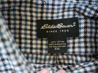Lot of 4 Eddie Bauer Cotton Flannel & Twill Shirts L XL  