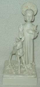 Vintage Fine Porcelain Jesus Christ Child w/Deer Statue  
