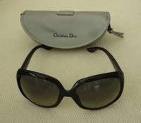CHRISTIAN DIOR Black Frame Sunglasses/Smokey Black Owl Shaped Lenses 
