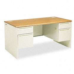 HON 3800 Series Double Pedestal Oak Desk  