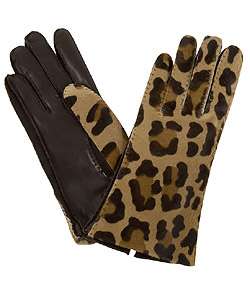 Prada Leopard Print Calf Hair Gloves  Overstock